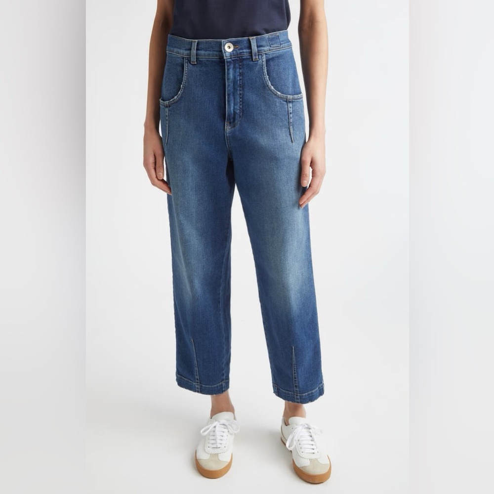 Eleventy High Waist Stretch Denim Straight Leg Ankle Jeans Zucchero Size 8 NWI